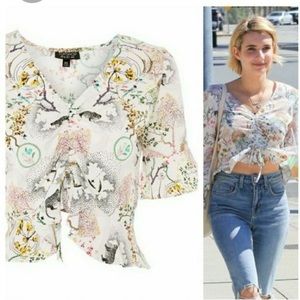 TOPSHOP NORDSTROM US 8 Crop Peplum top